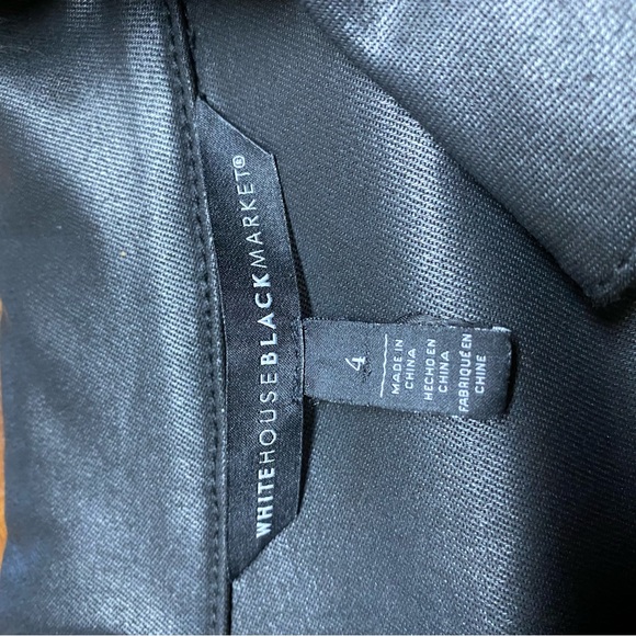 White House Black Market Coated Denim Classic Cropped Faux Leather Jacket Size 4 - Picture 14 of 16